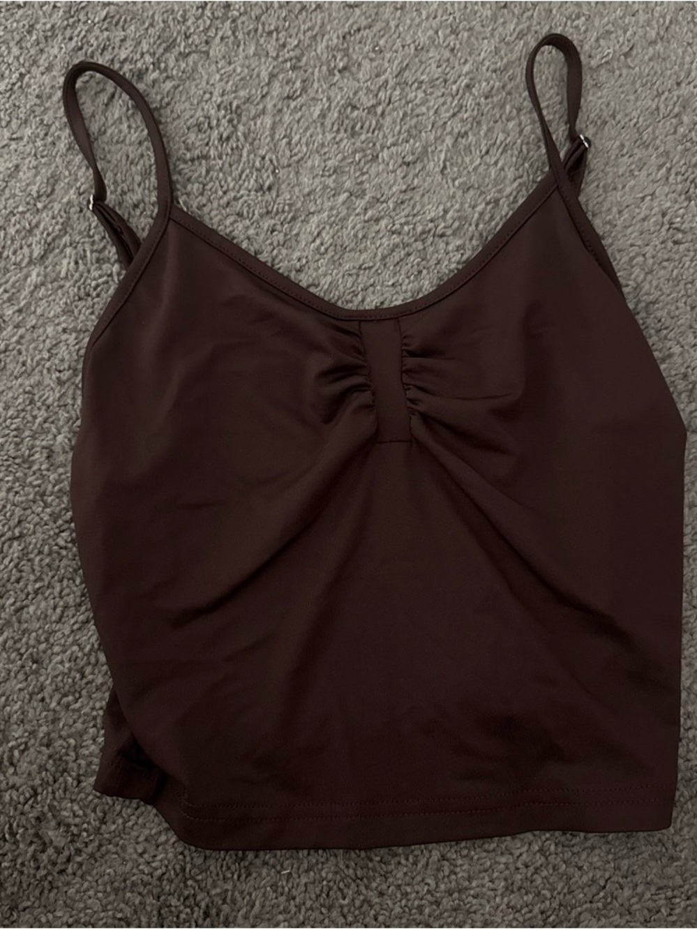 Women’s Brown Ruched Front Cami Tank Top